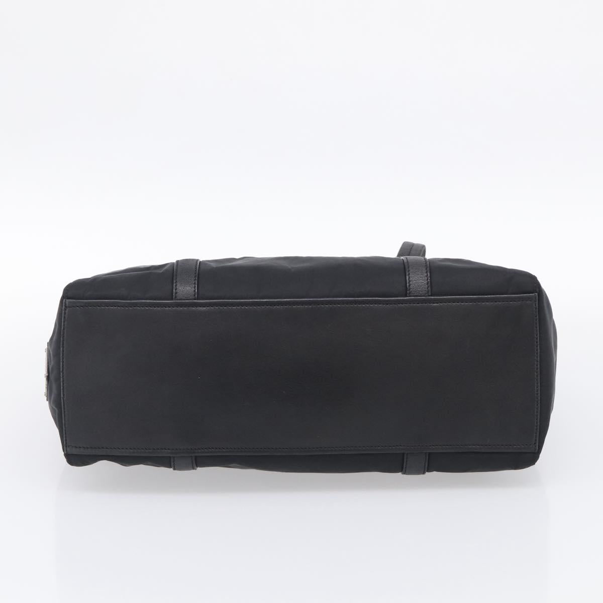 PRADA Hand Bag Nylon Black Silver Auth ep16937V