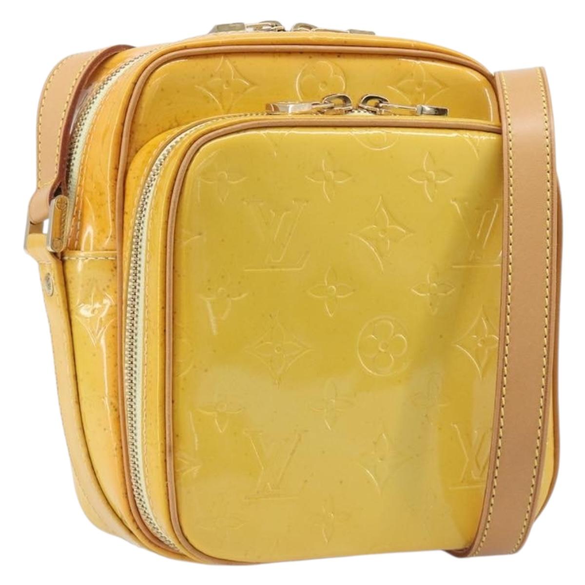 LOUIS VUITTON Monogram Vernis Wooster Bag Lime Yellow M91075 LV Auth ep16941