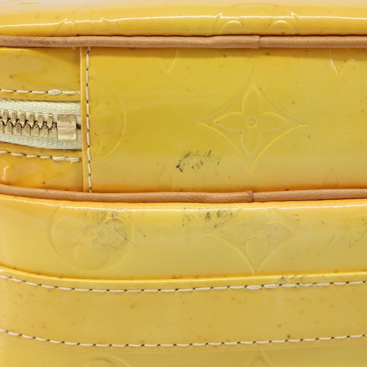 LOUIS VUITTON Monogram Vernis Wooster Bag Lime Yellow M91075 LV Auth ep16941