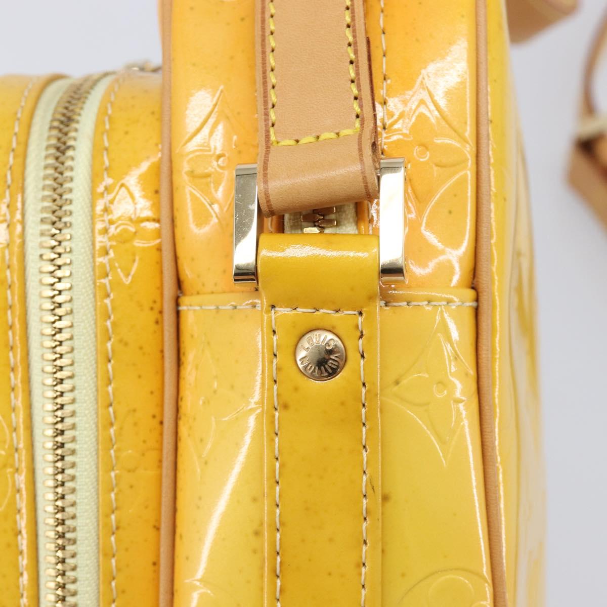 LOUIS VUITTON Monogram Vernis Wooster Bag Lime Yellow M91075 LV Auth ep16941
