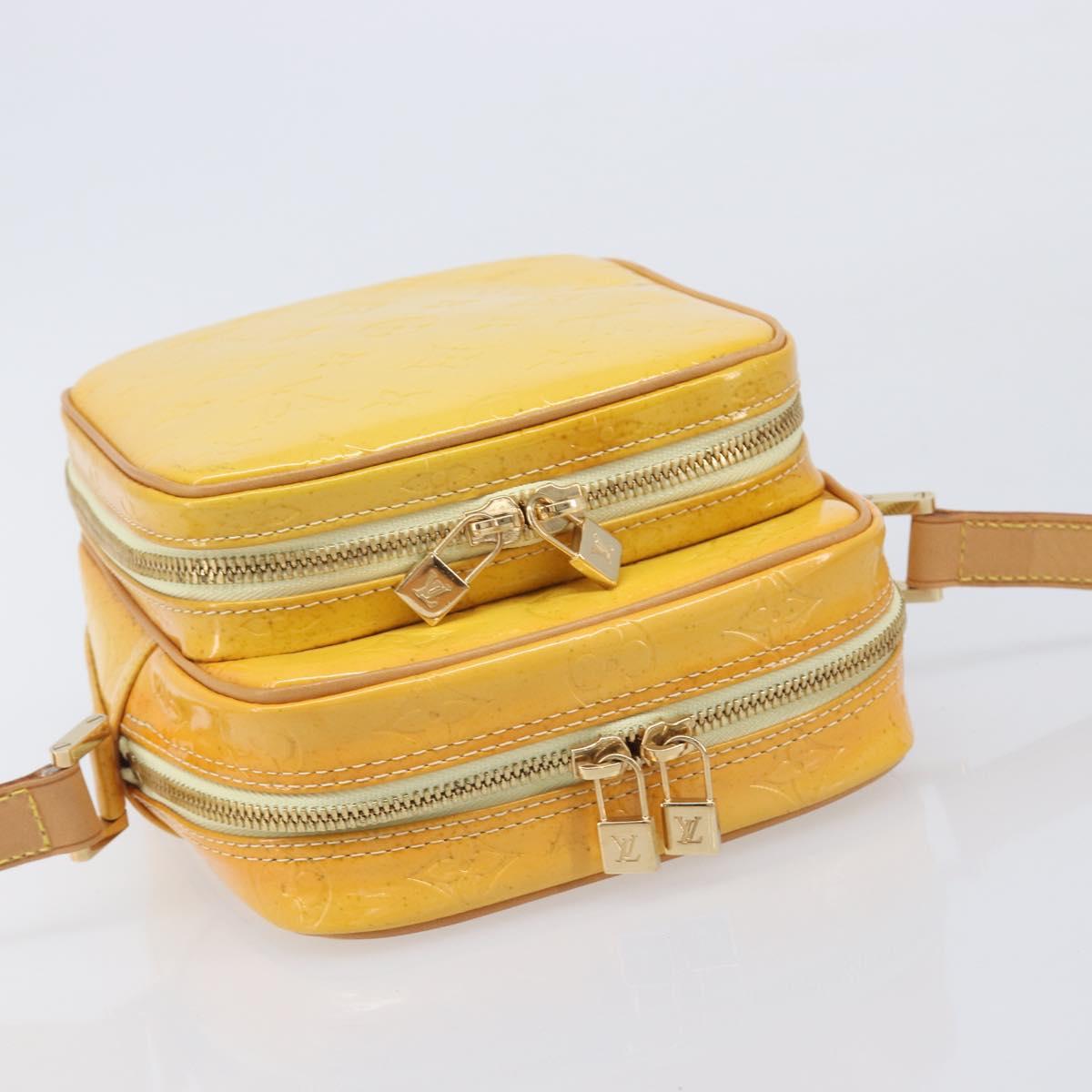 LOUIS VUITTON Monogram Vernis Wooster Bag Lime Yellow M91075 LV Auth ep16941