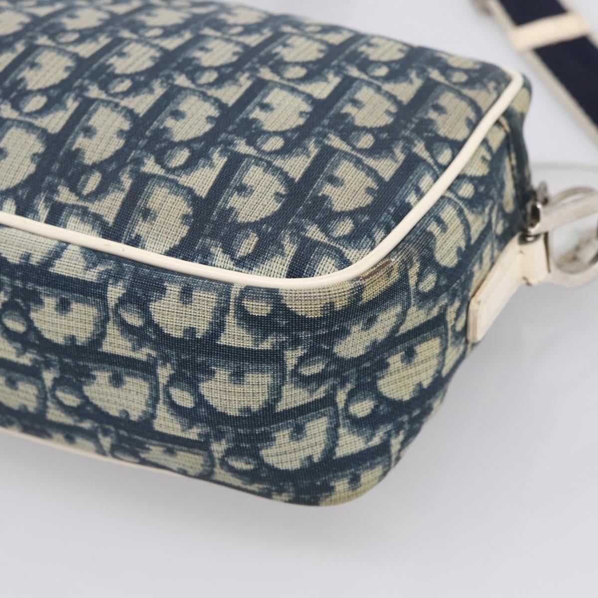 Christian Dior Trotter Shoulder Bag PVC Blue Silver Auth ep16942