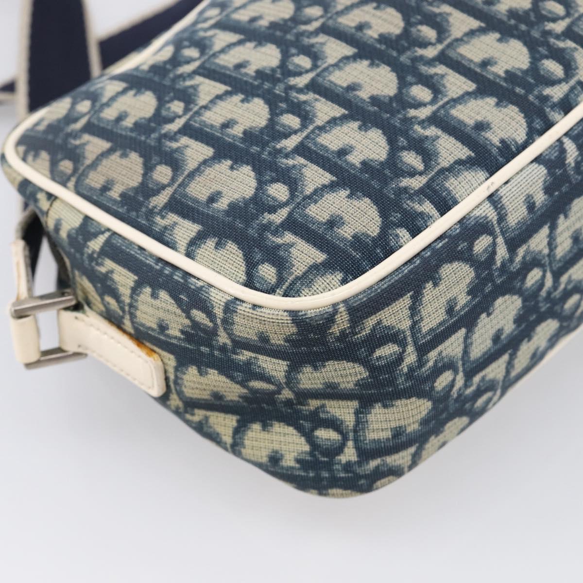 Christian Dior Trotter Shoulder Bag PVC Blue Silver Auth ep16942