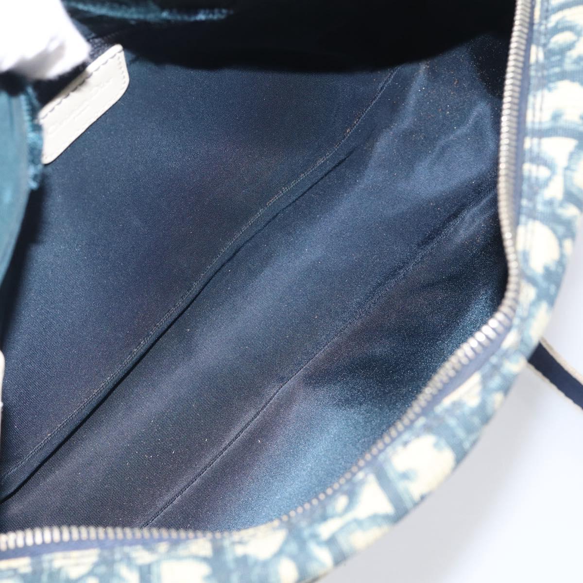 Christian Dior Trotter Shoulder Bag PVC Blue Silver Auth ep16942