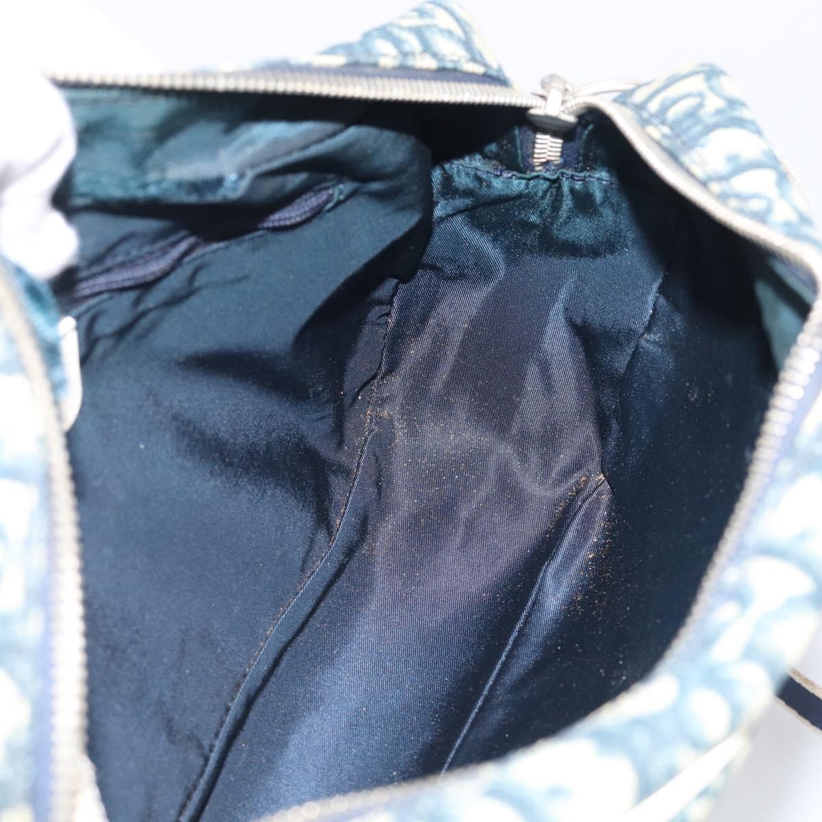 Christian Dior Trotter Shoulder Bag PVC Blue Silver Auth ep16942