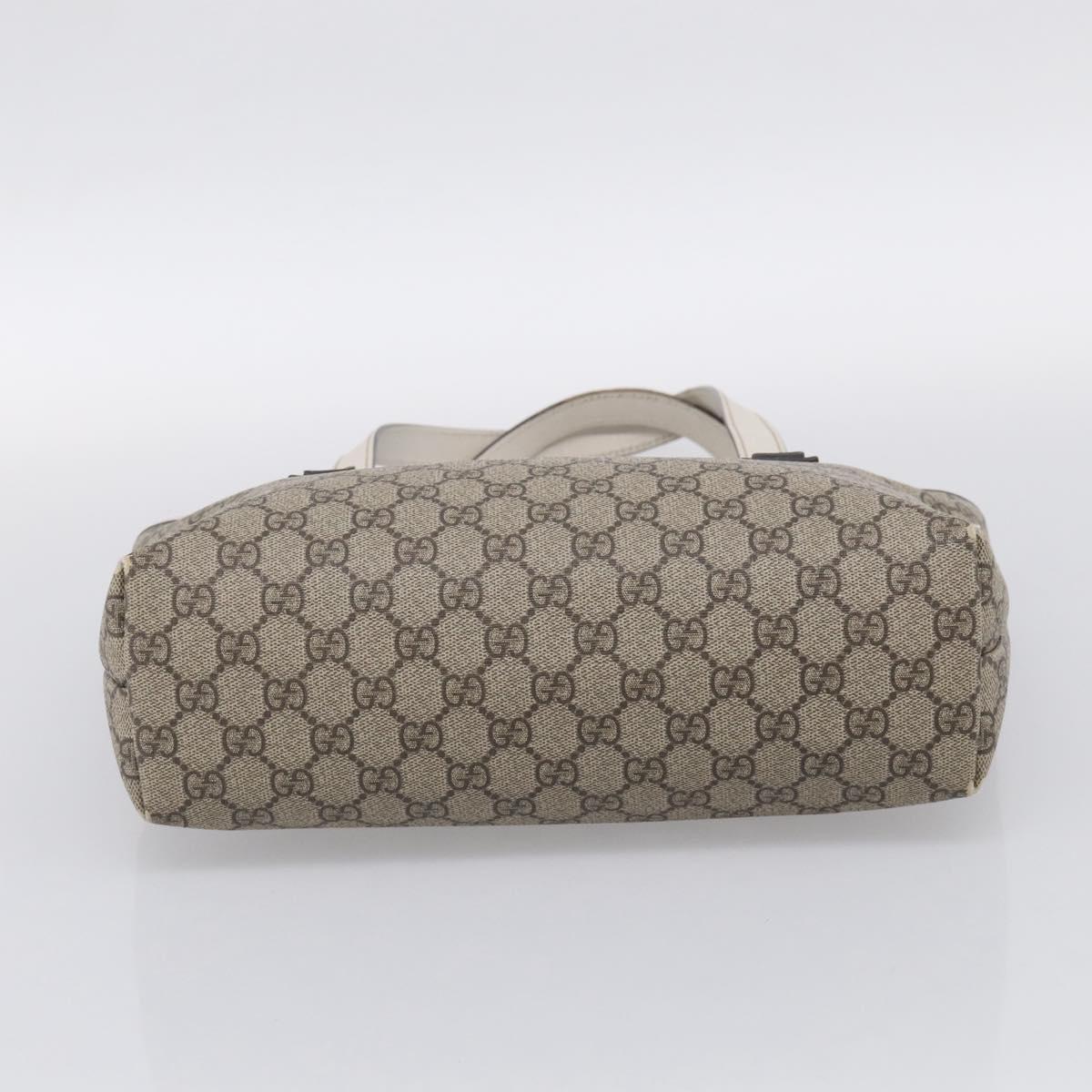 GUCCI GG Supreme Tote Bag PVC Beige Silver 211138 Auth ep16943