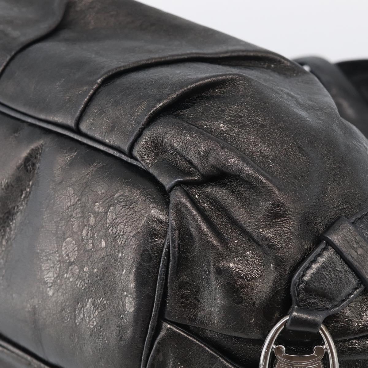 CELINE Bitter Sweet Hand Bag Leather Black Silver Auth ep16944A