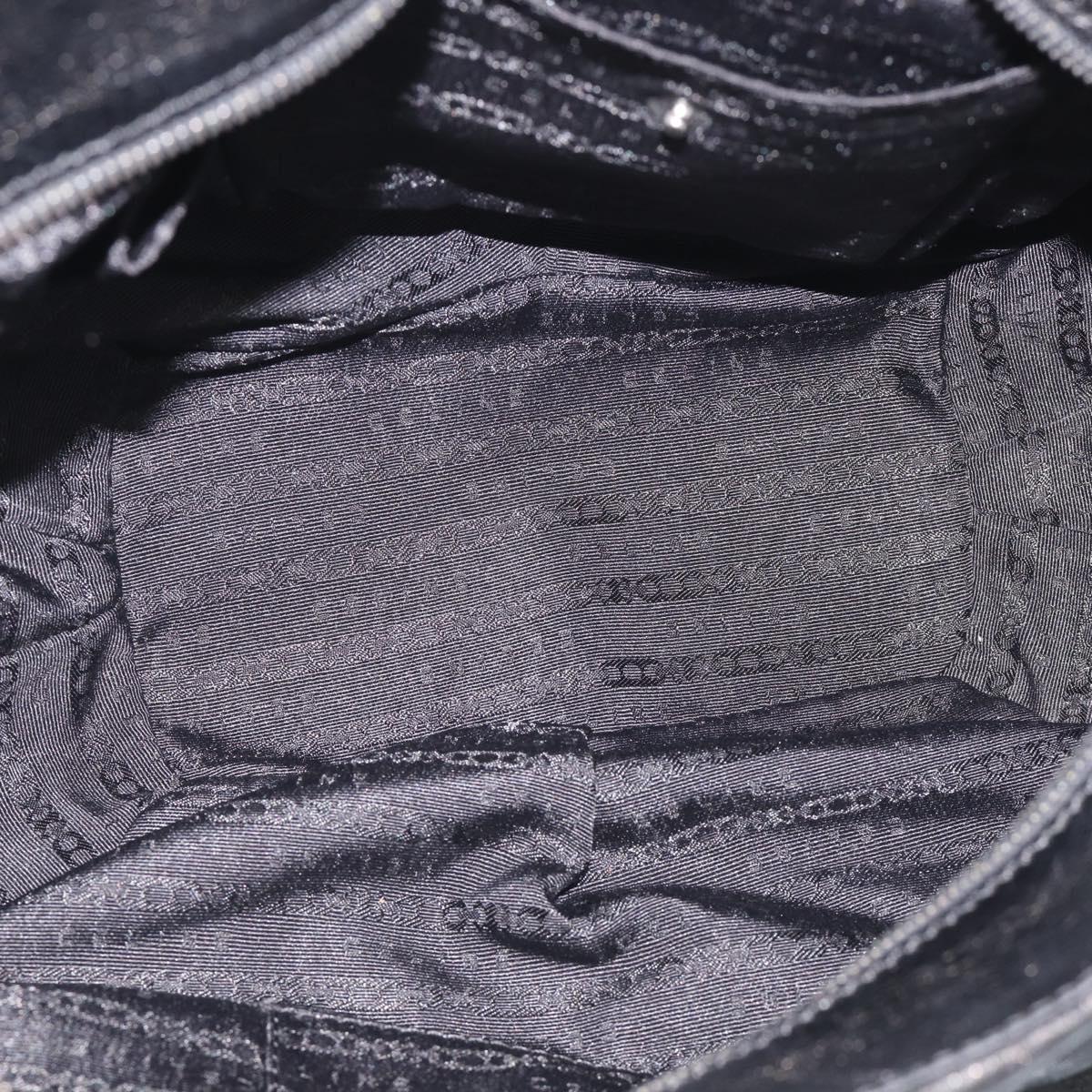 CELINE Bitter Sweet Hand Bag Leather Black Silver Auth ep16944A