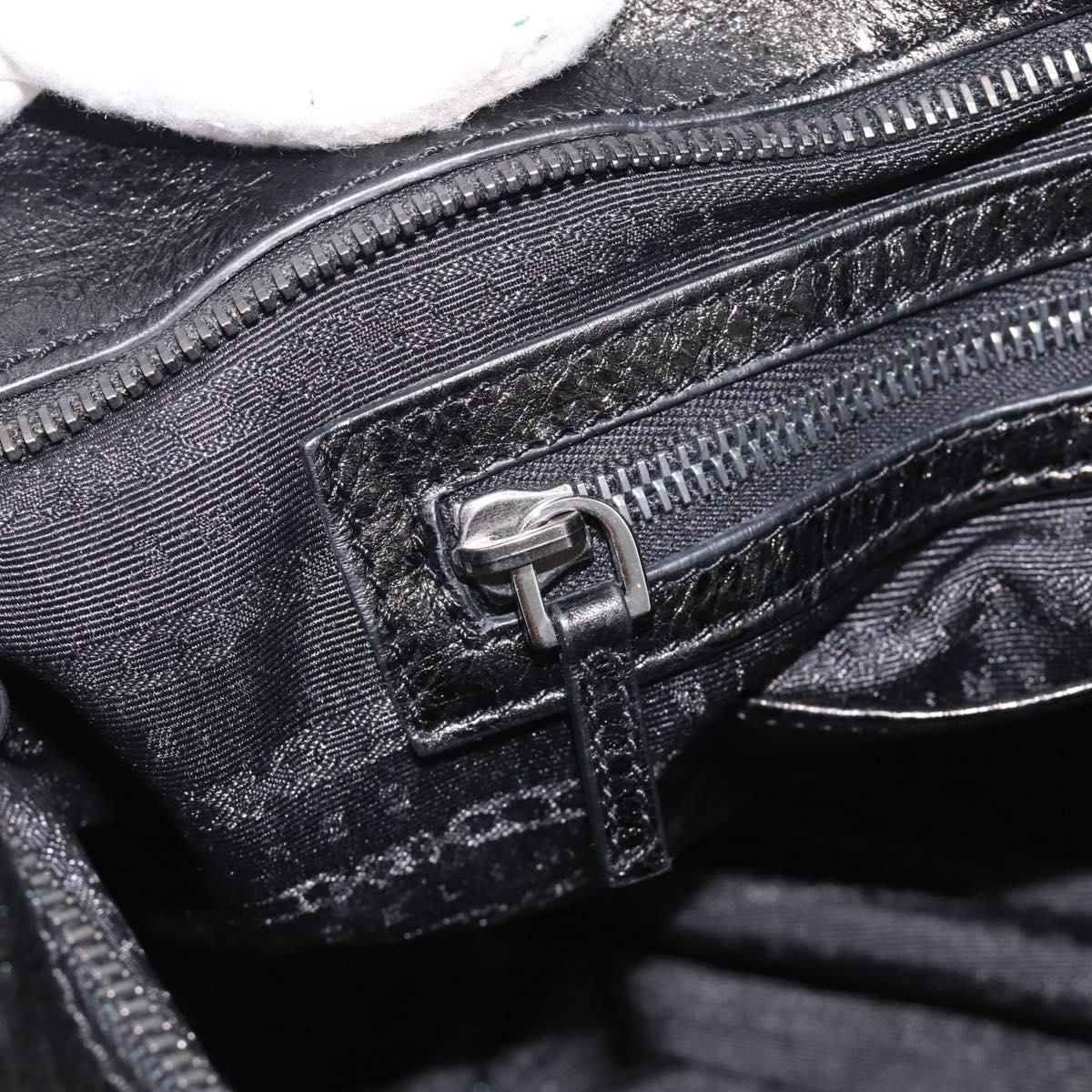 CELINE Bitter Sweet Hand Bag Leather Black Silver Auth ep16944A