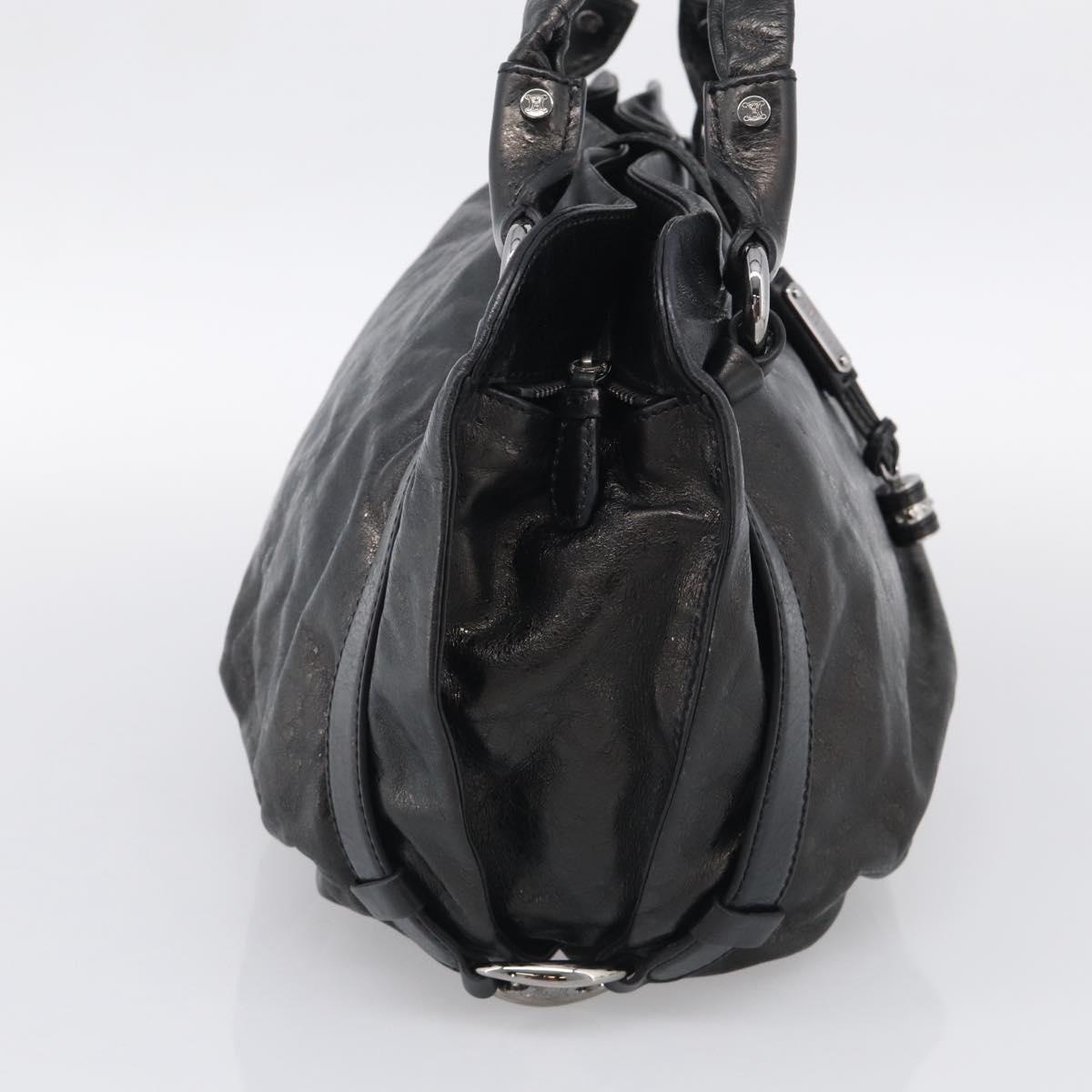 CELINE Bitter Sweet Hand Bag Leather Black Silver Auth ep16944A