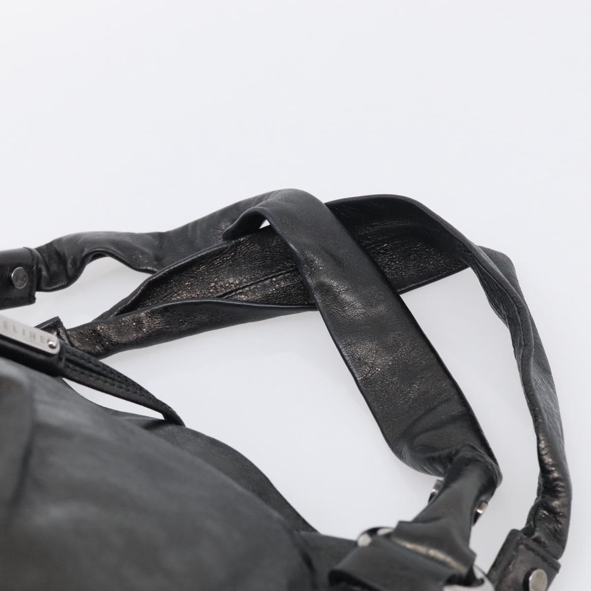 CELINE Bitter Sweet Hand Bag Leather Black Silver Auth ep16944A