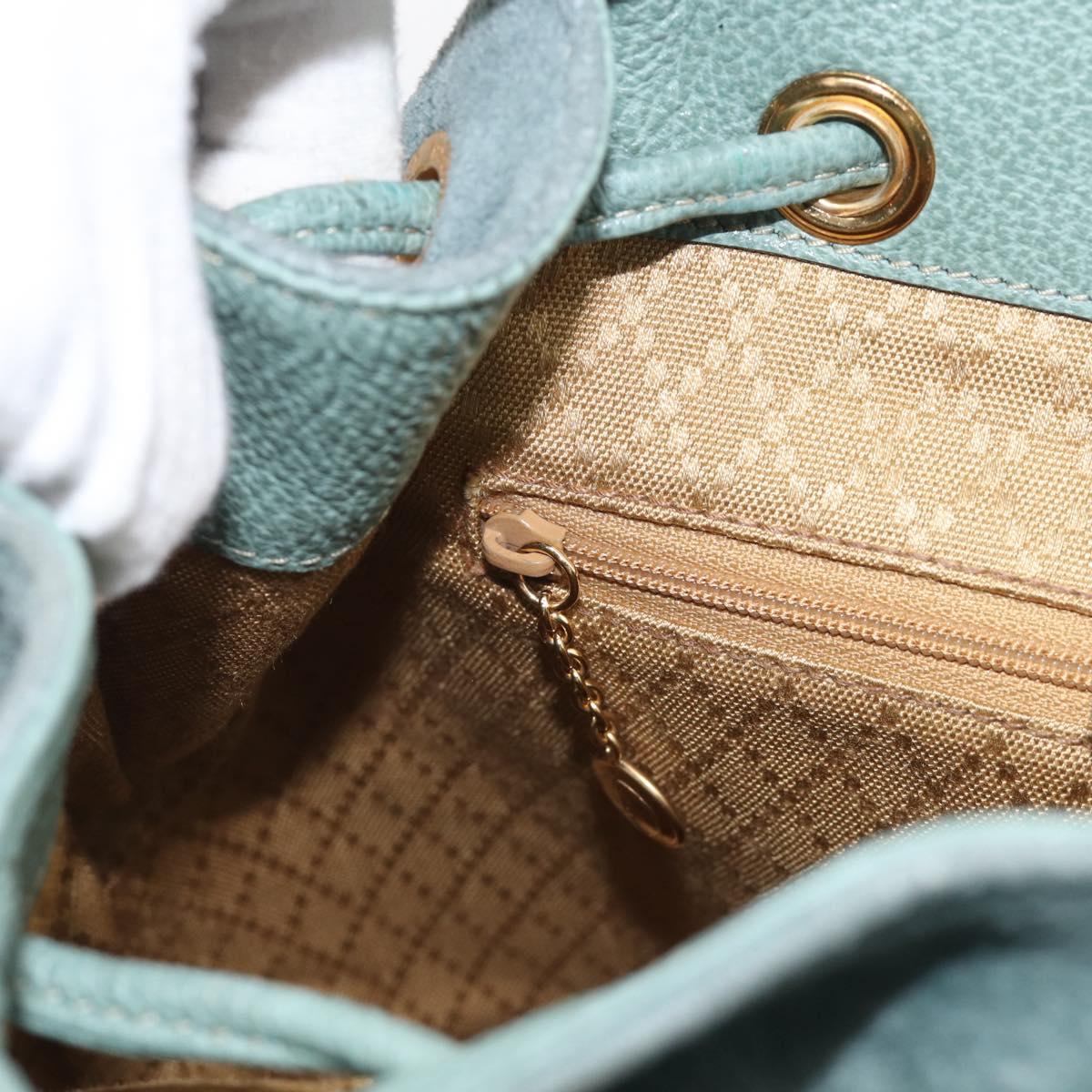 GUCCI Bamboo Backpack Suede Green Gold Tone 003 2058 0016 Auth ep16946