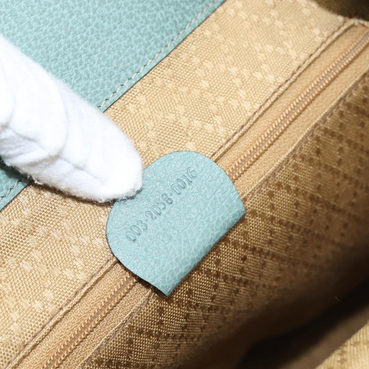 GUCCI Bamboo Backpack Suede Green Gold Tone 003 2058 0016 Auth ep16946