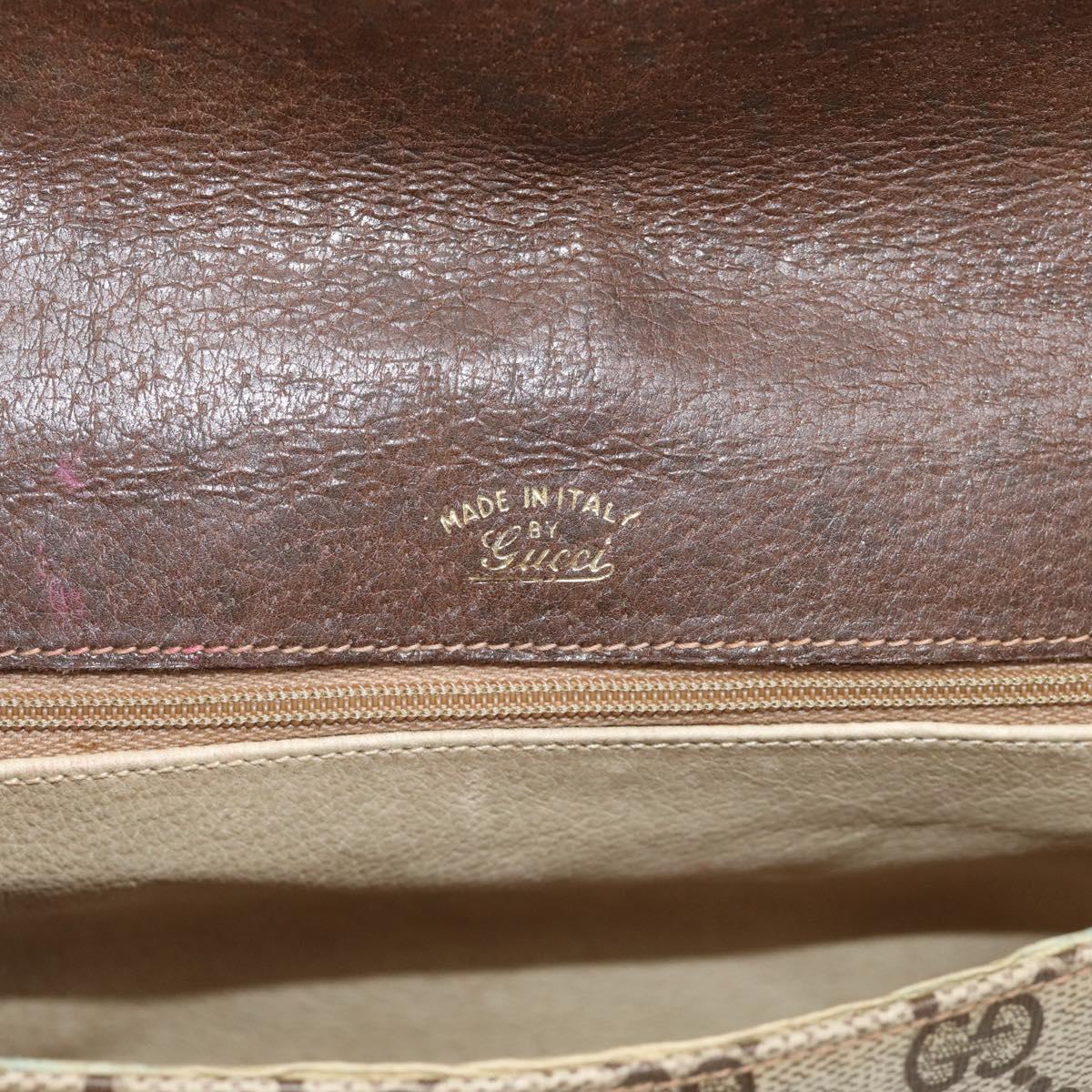GUCCI GG Supreme Shoulder Bag PVC Beige Gold Tone Auth ep16947