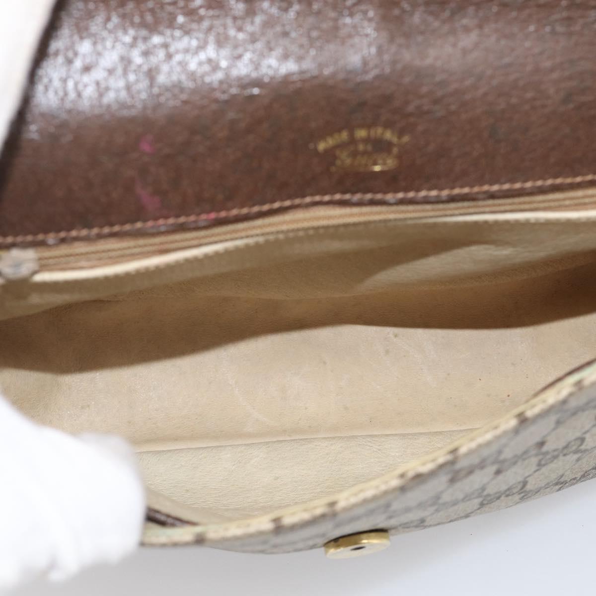 GUCCI GG Supreme Shoulder Bag PVC Beige Gold Tone Auth ep16947