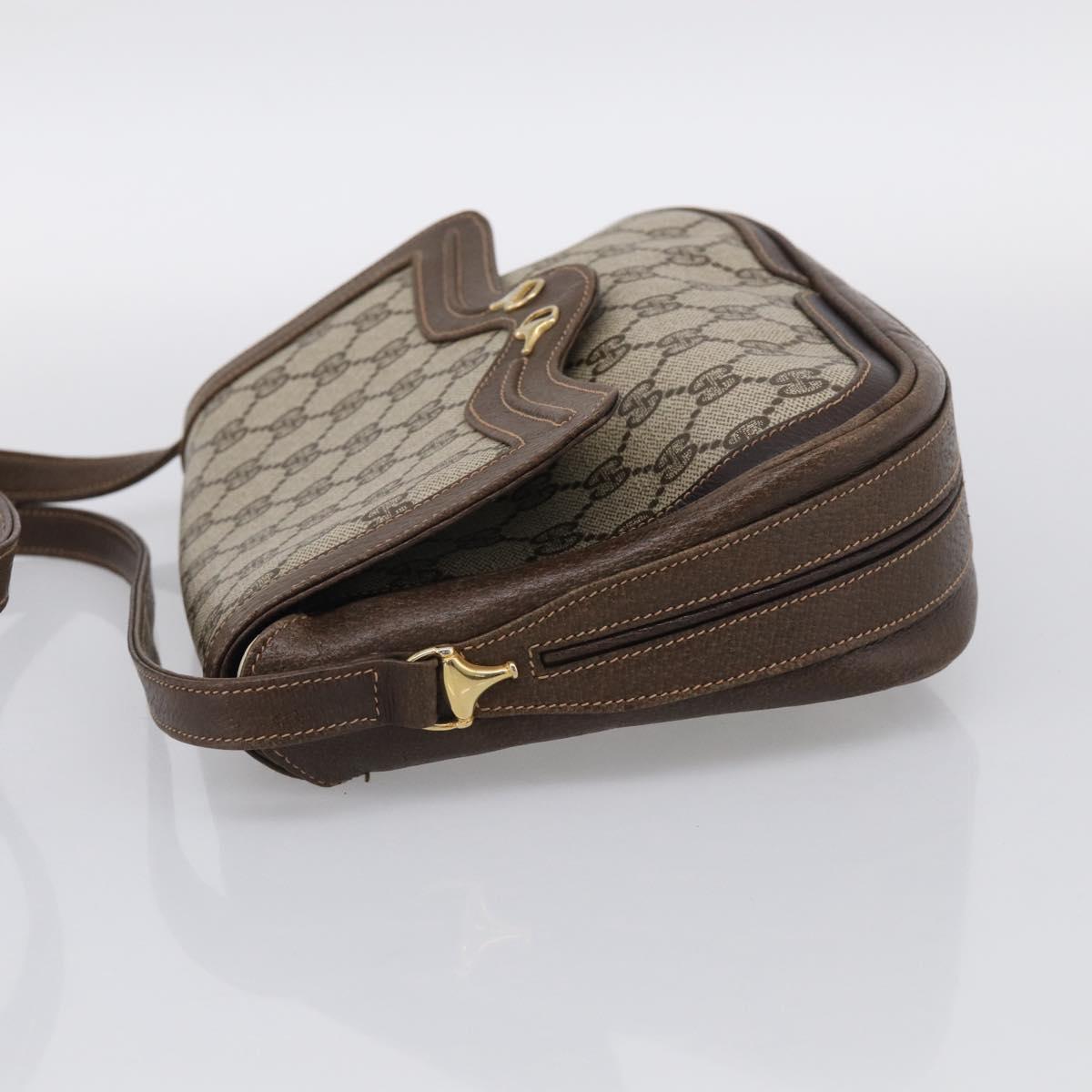 GUCCI GG Supreme Shoulder Bag PVC Beige Gold Tone Auth ep16947
