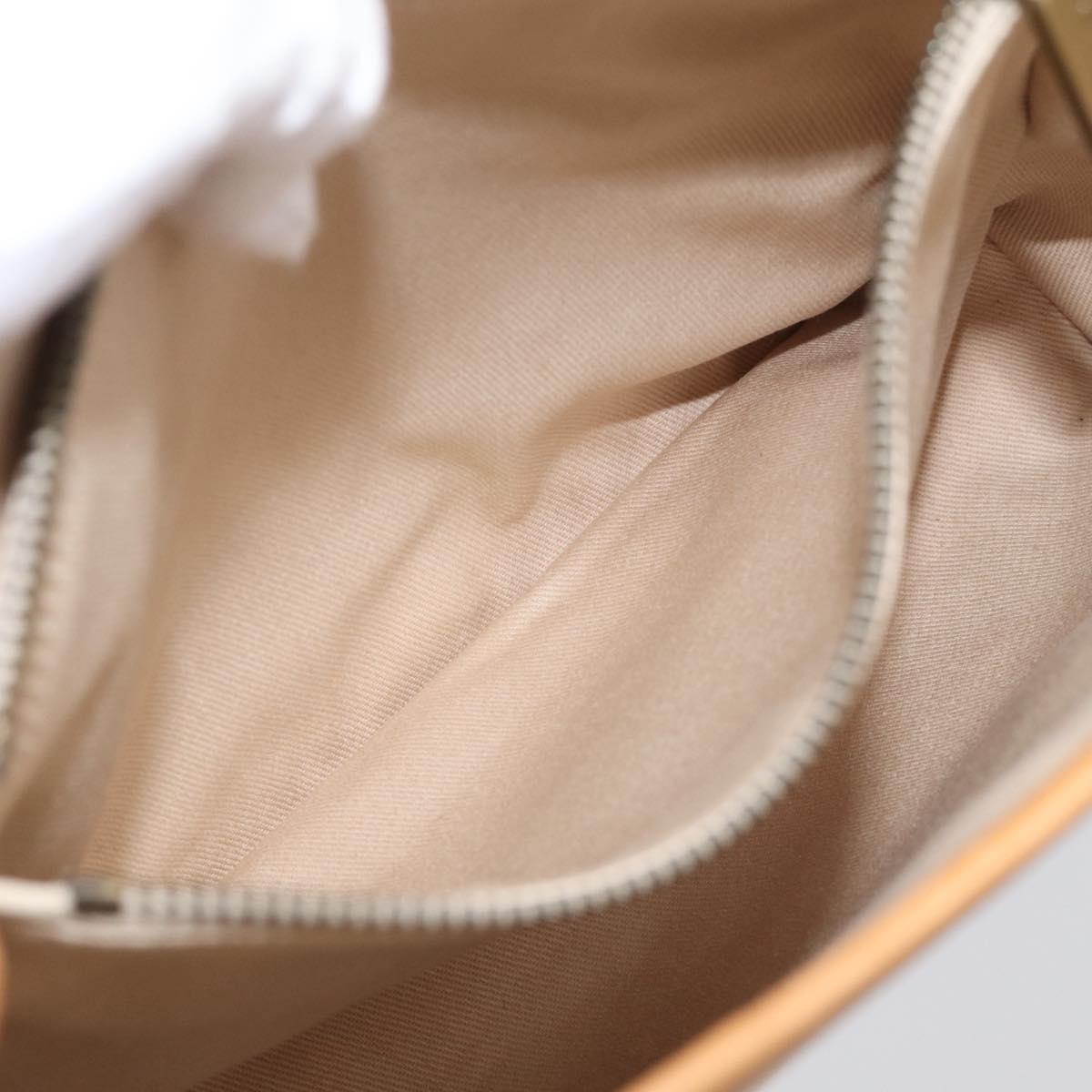 CELINE C Macadam Hand Bag Canvas Beige Gold Tone Auth ep16948A
