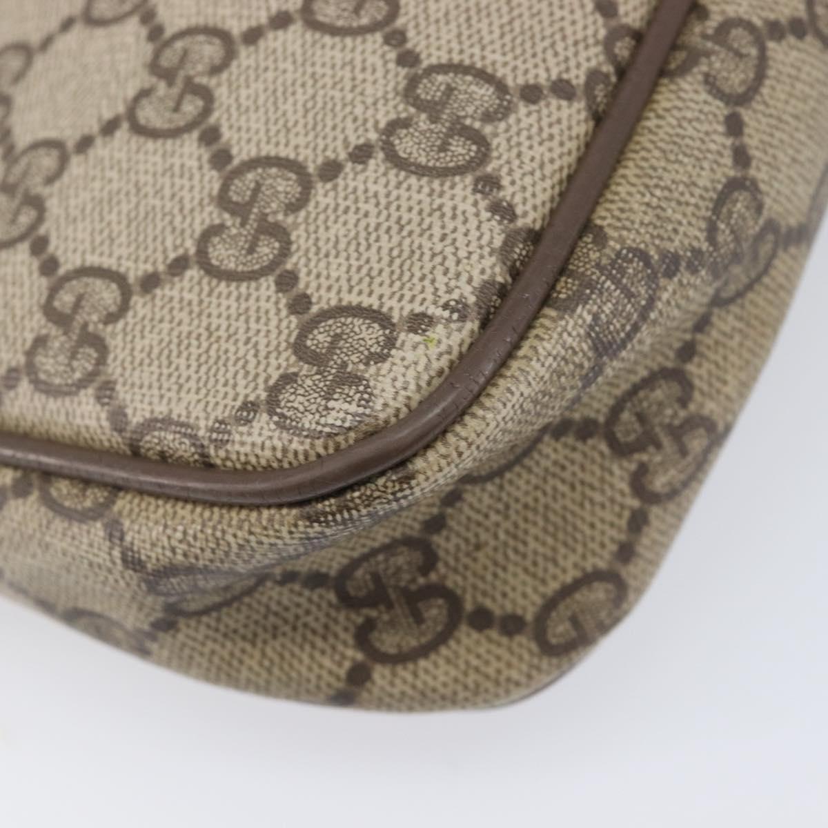 GUCCI GG Supreme Shoulder Bag PVC Beige Gold Tone 97 02 068 Auth ep16964