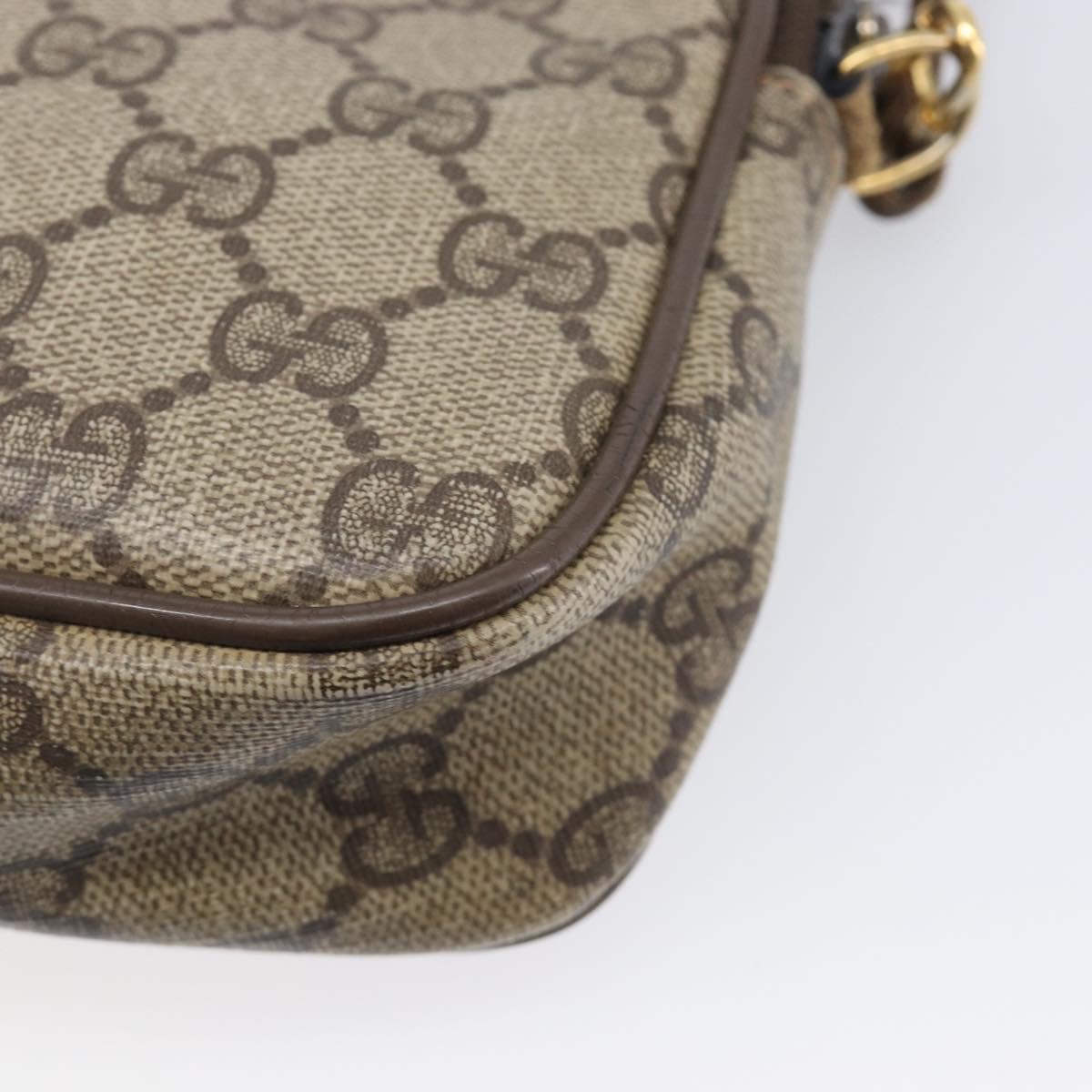 GUCCI GG Supreme Shoulder Bag PVC Beige Gold Tone 97 02 068 Auth ep16964