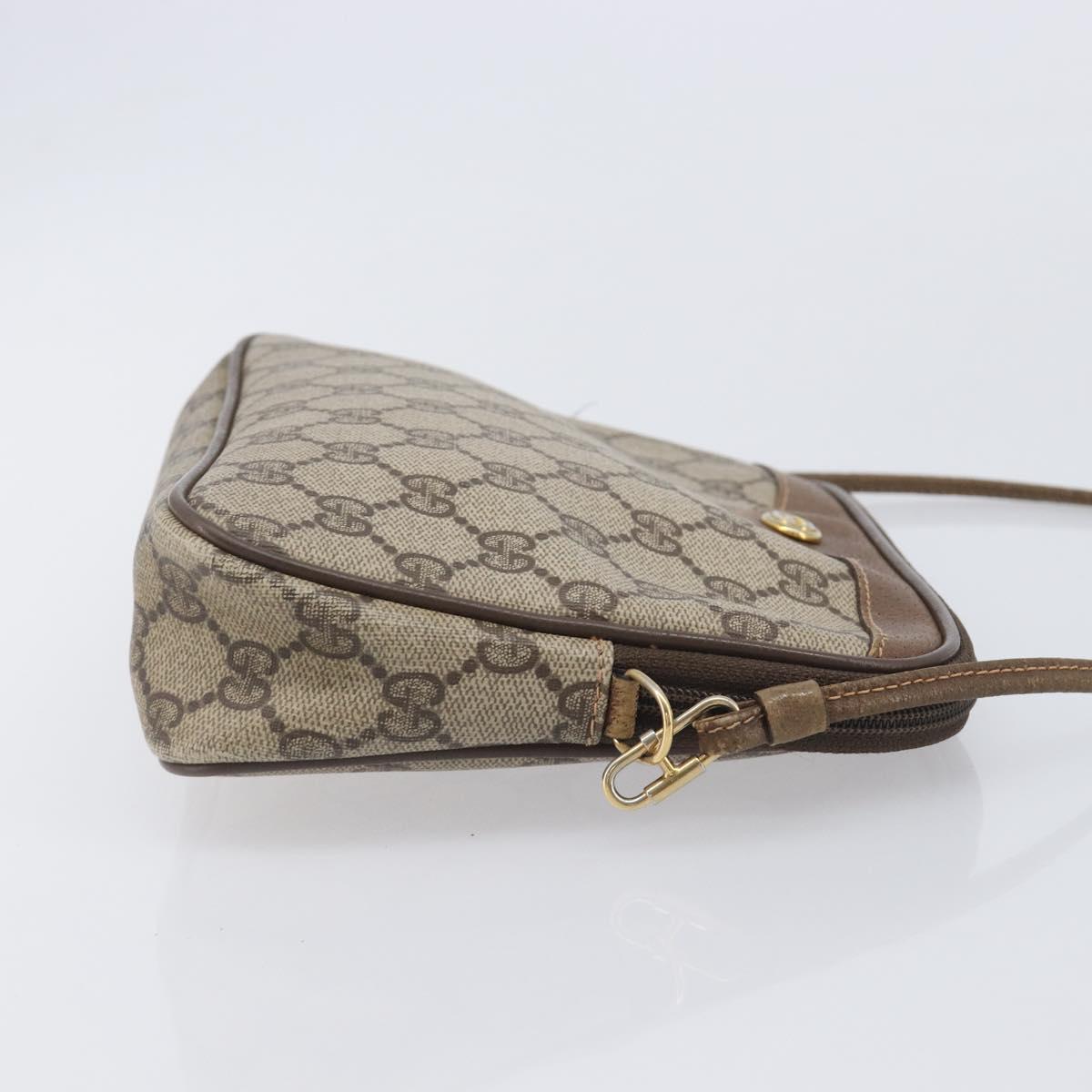 GUCCI GG Supreme Shoulder Bag PVC Beige Gold Tone 97 02 068 Auth ep16964
