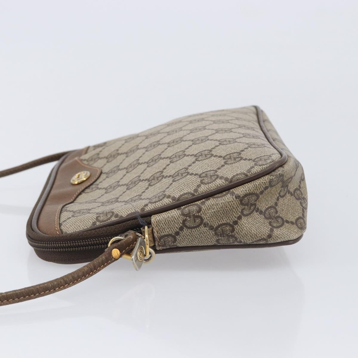 GUCCI GG Supreme Shoulder Bag PVC Beige Gold Tone 97 02 068 Auth ep16964