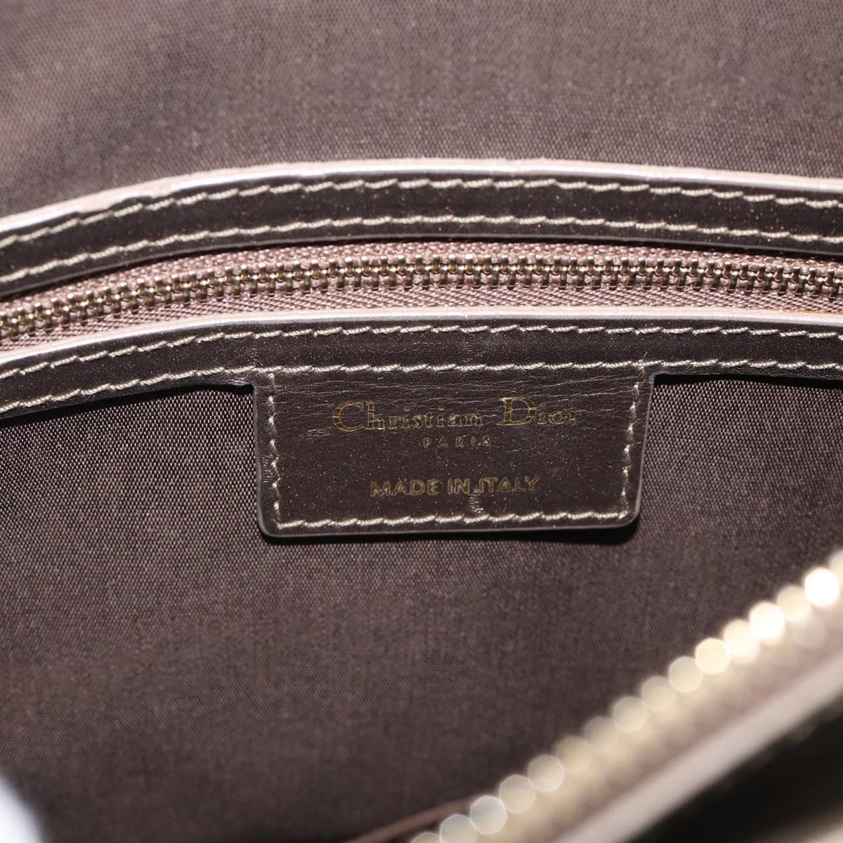 Christian Dior Canage Shoulder Bag Canvas Black Gold Tone Auth ep16966V