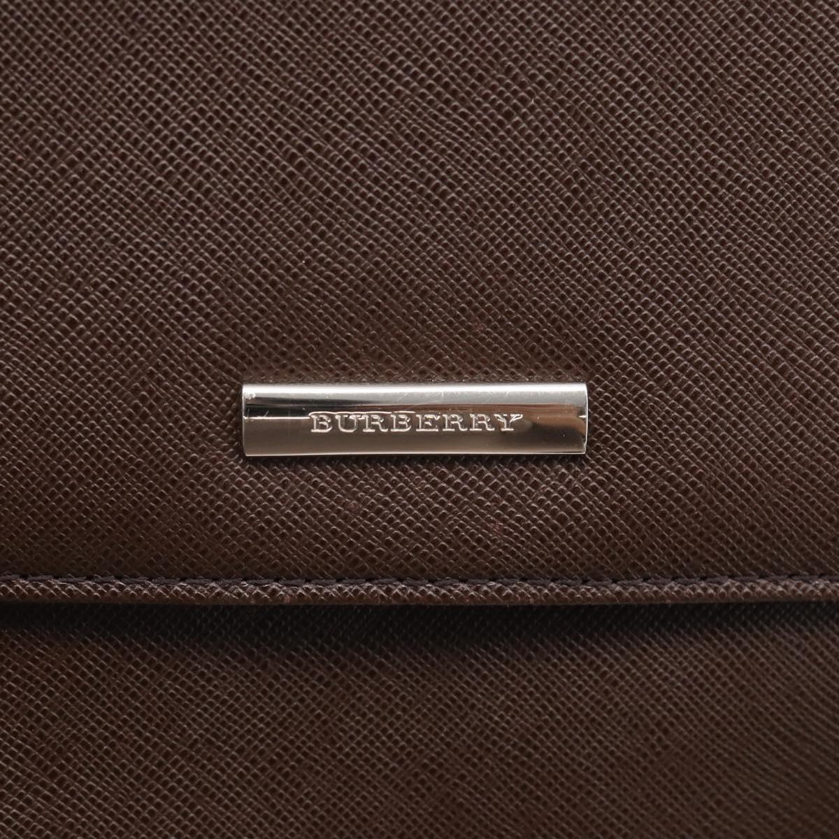 BURBERRY Hand Bag Leather Brown Silver Auth ep16974A