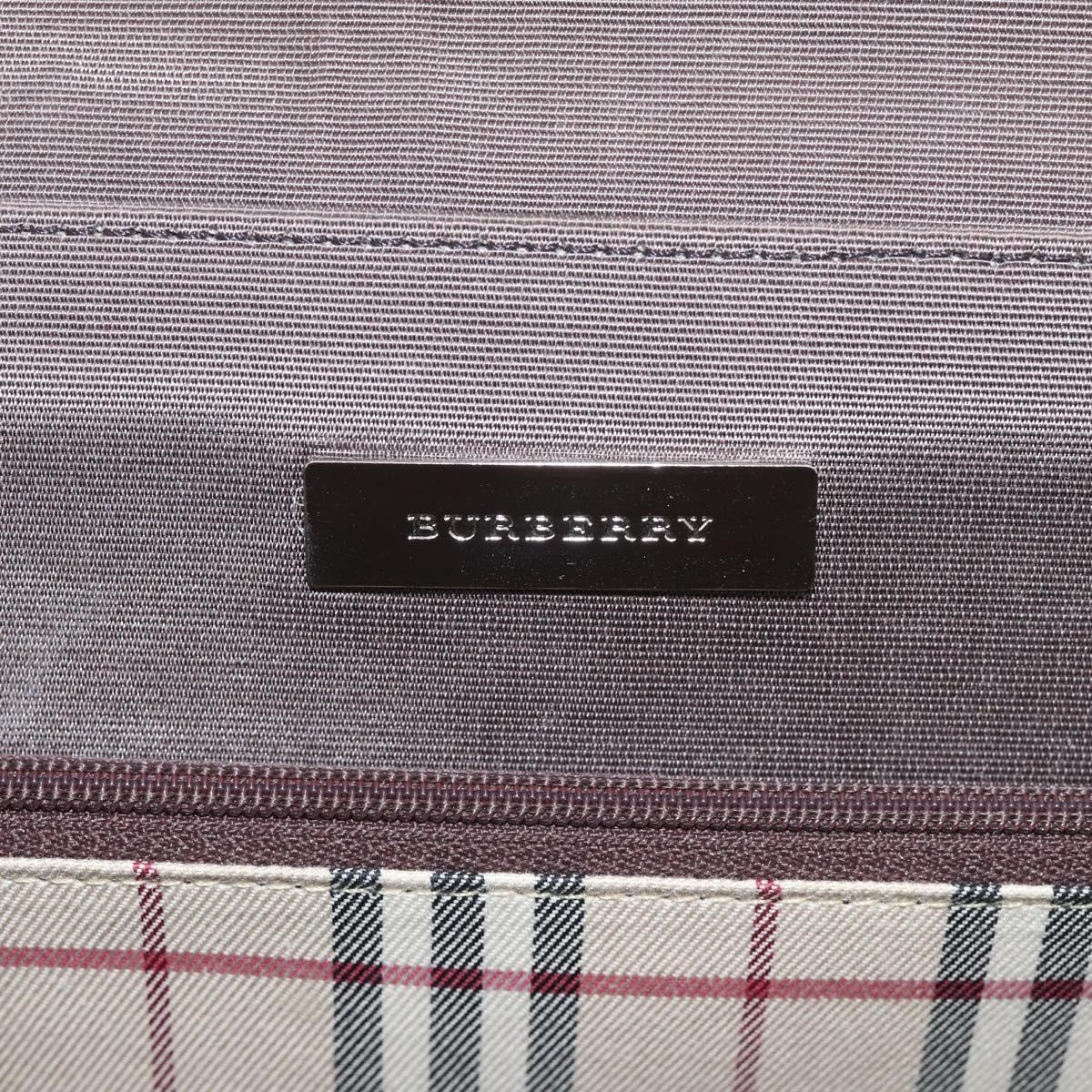 BURBERRY Hand Bag Leather Brown Silver Auth ep16974A