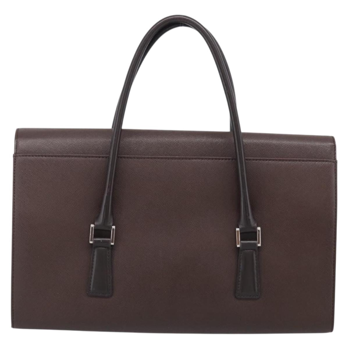 BURBERRY Hand Bag Leather Brown Silver Auth ep16974A