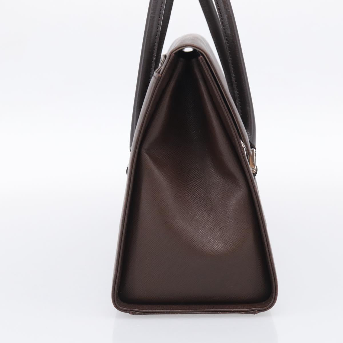 BURBERRY Hand Bag Leather Brown Silver Auth ep16974A