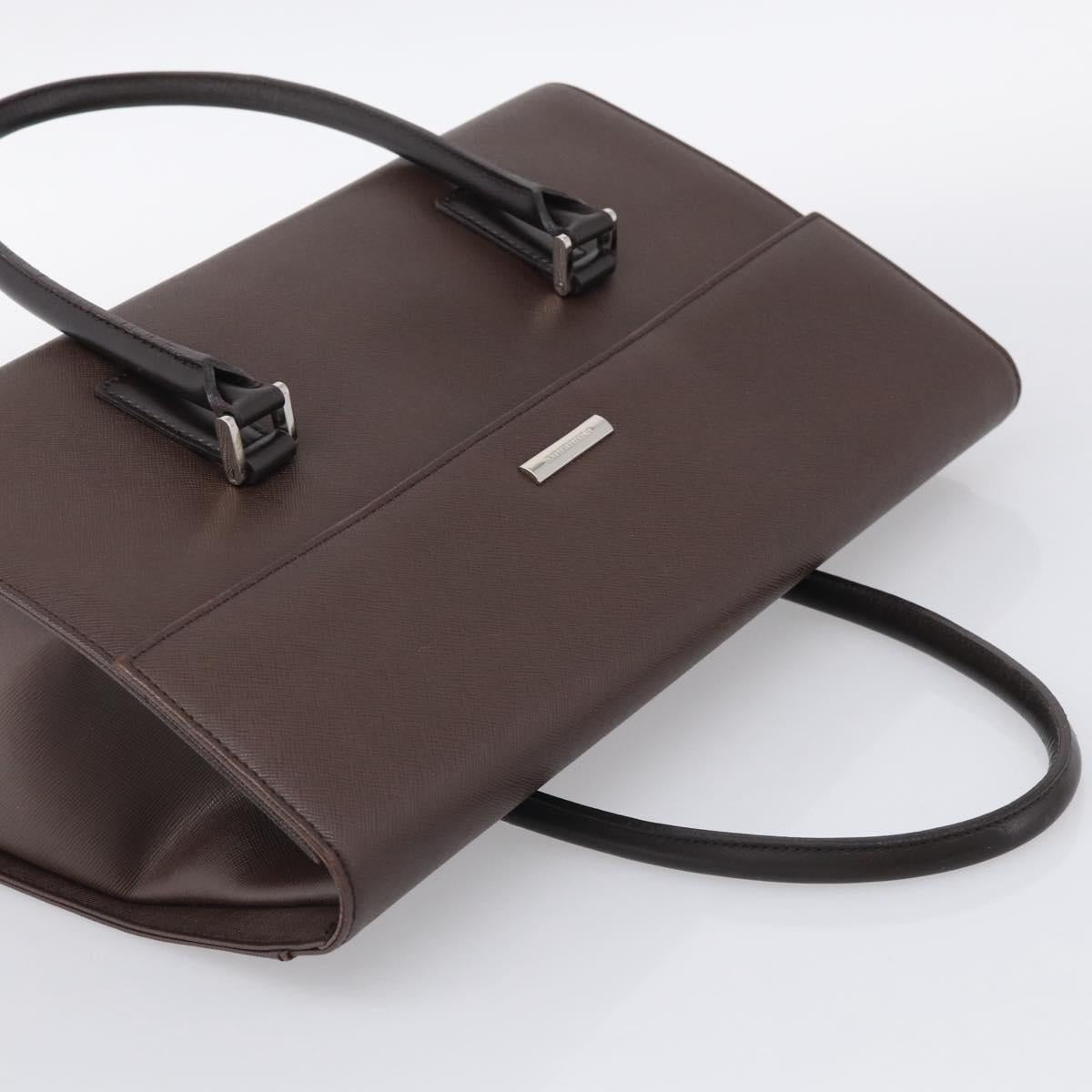 BURBERRY Hand Bag Leather Brown Silver Auth ep16974A