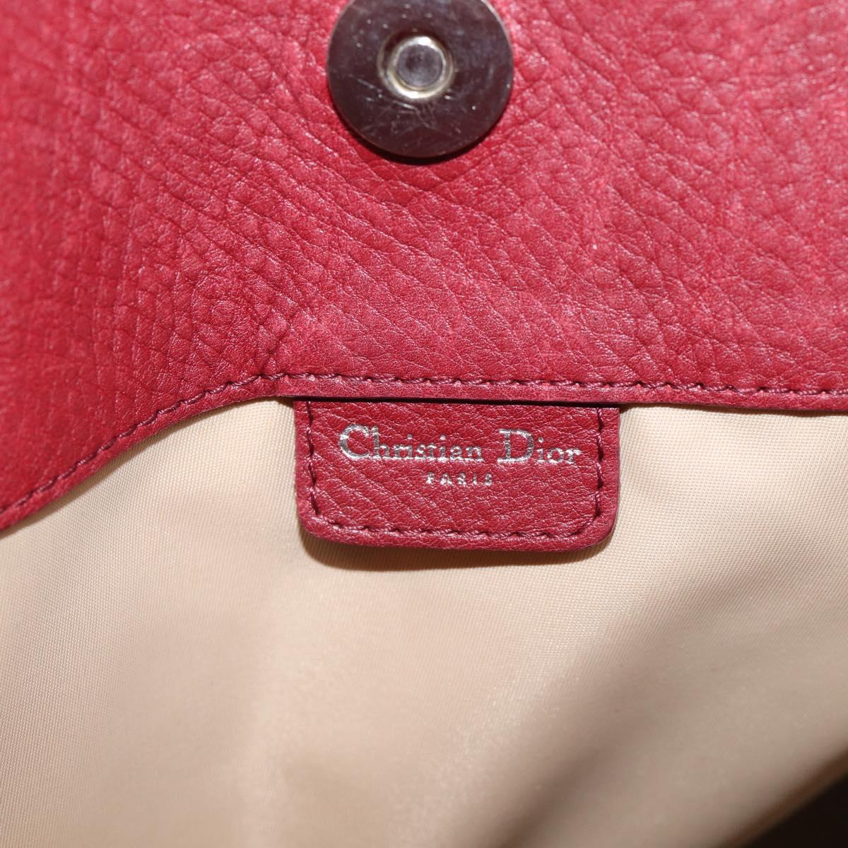 Christian Dior Trotter Canvas Hand Bag Beige Silver Auth ep16981