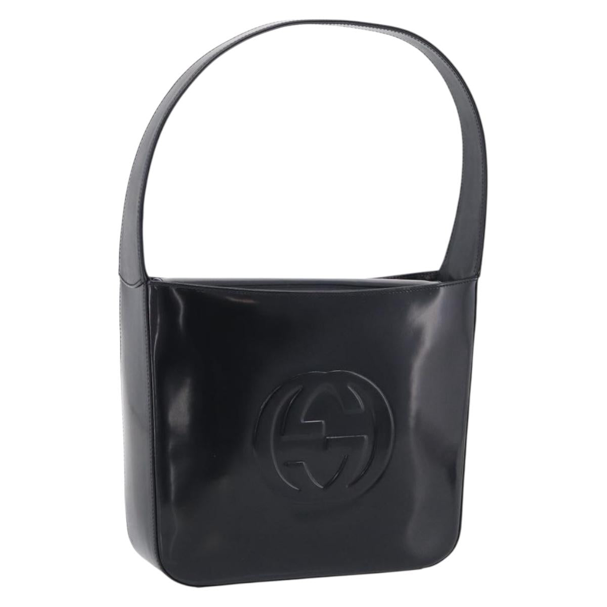 GUCCI Shoulder Bag Patent Black 000 2023 0506 Auth ep16985