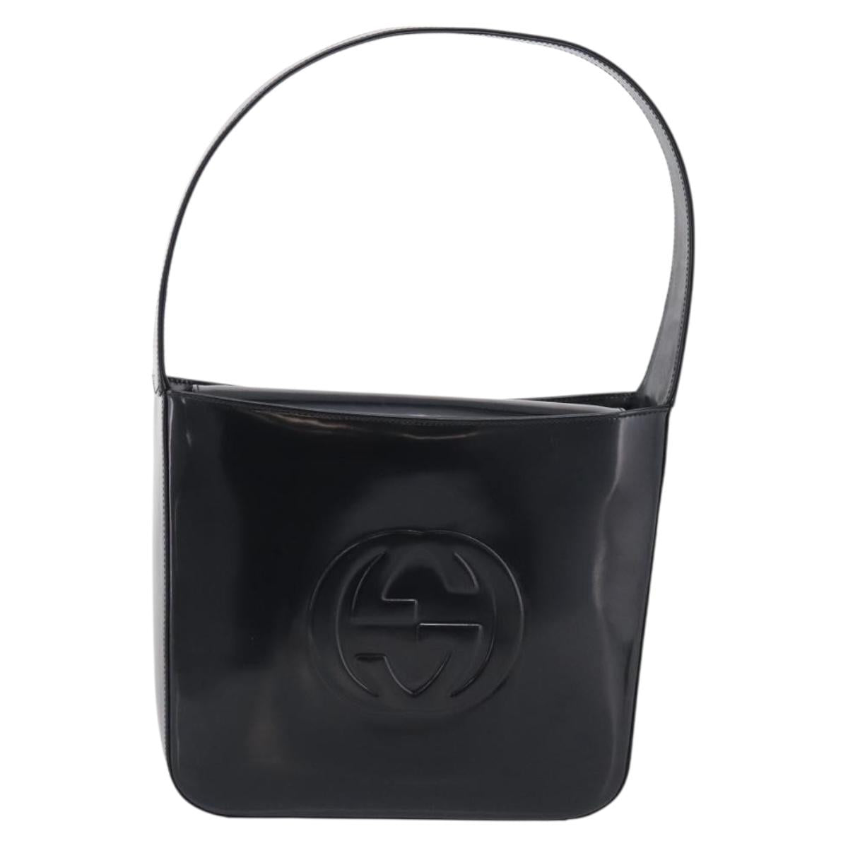 GUCCI Shoulder Bag Patent Black 000 2023 0506 Auth ep16985