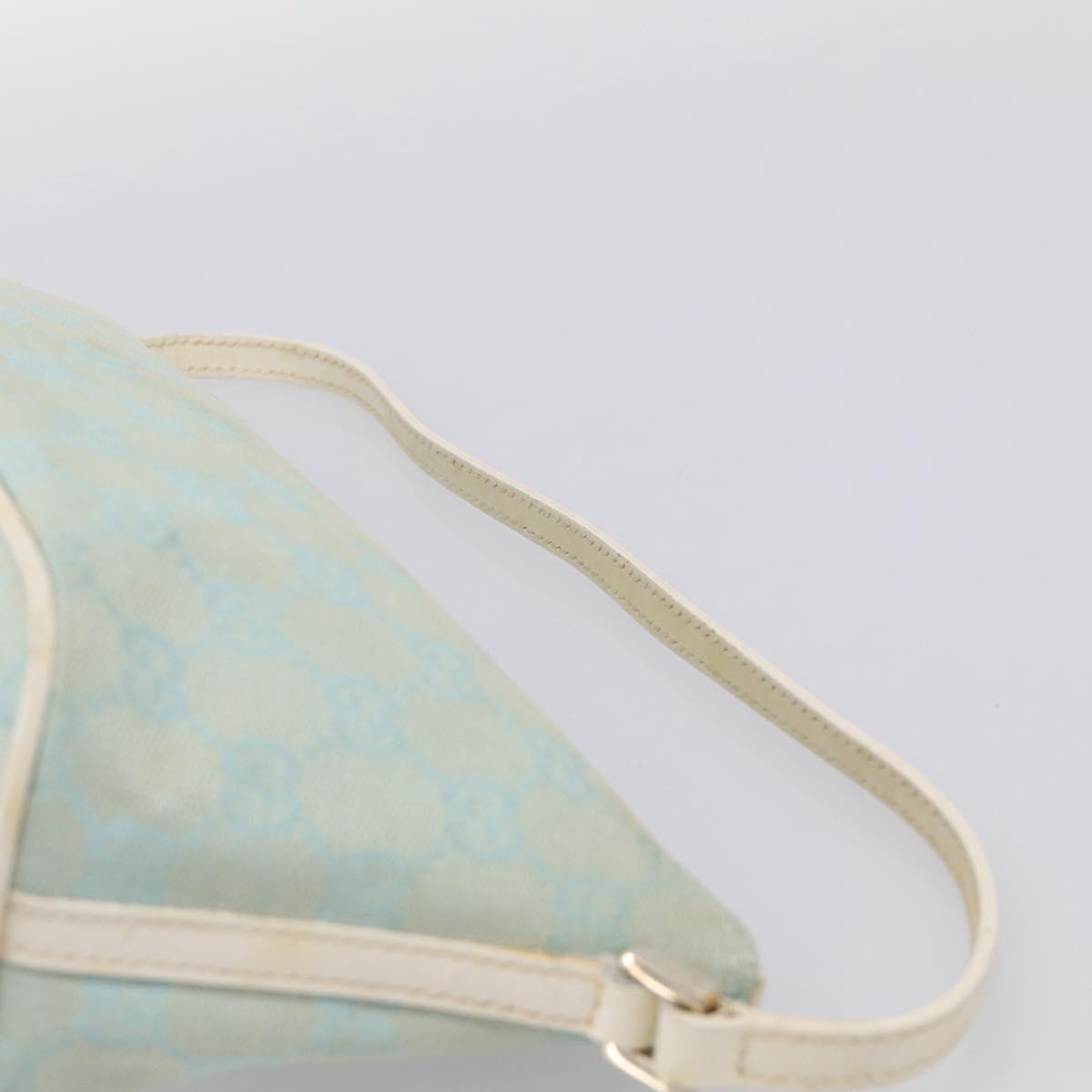 GUCCI GG Canvas Accessory Pouch Light Blue Silver 039 1103 Auth ep16987