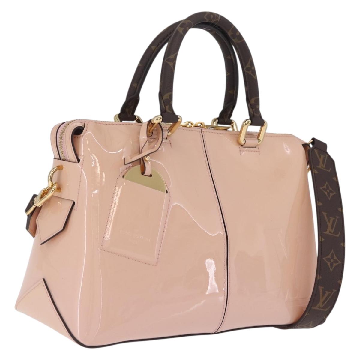 LOUIS VUITTON Tote Miroir Hand Bag Patent Rose Valerine M54639 Auth ep16989SAV