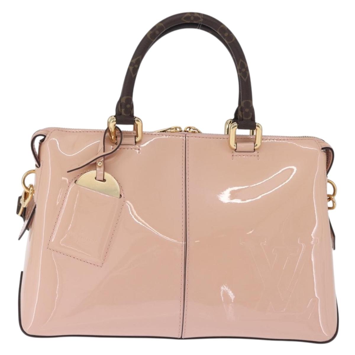 LOUIS VUITTON Tote Miroir Hand Bag Patent Rose Valerine M54639 Auth ep16989SAV
