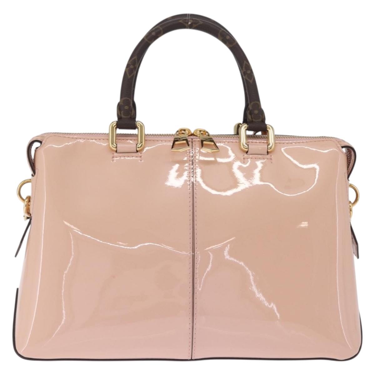 LOUIS VUITTON Tote Miroir Hand Bag Patent Rose Valerine M54639 Auth ep16989SAV