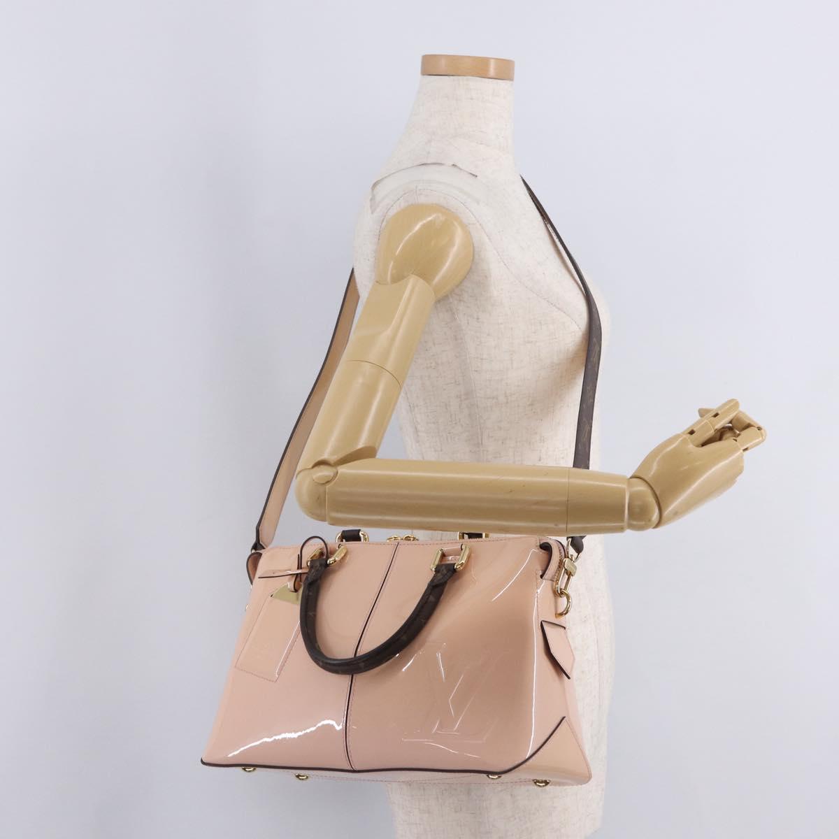 LOUIS VUITTON Tote Miroir Hand Bag Patent Rose Valerine M54639 Auth ep16989SAV