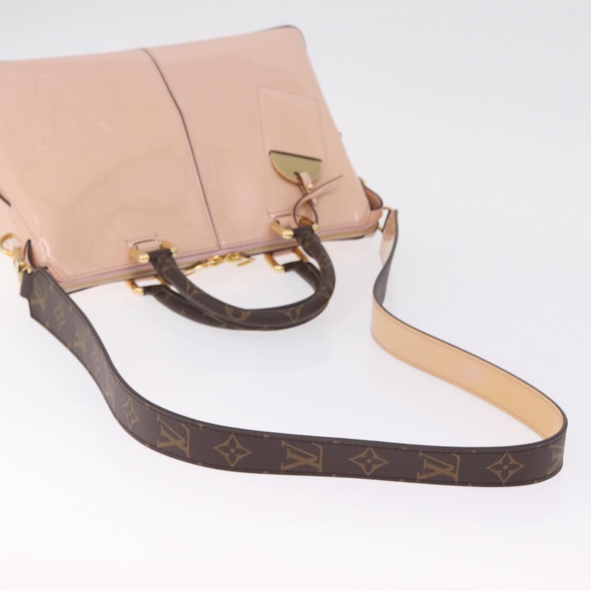 LOUIS VUITTON Tote Miroir Hand Bag Patent Rose Valerine M54639 Auth ep16989SAV