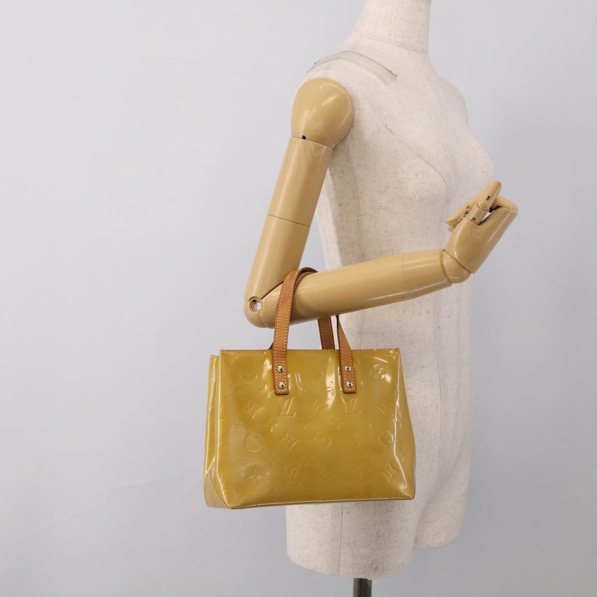 LOUIS VUITTON Monogram Vernis Reade PM Hand Bag Beige M91144 LV Auth ep16993