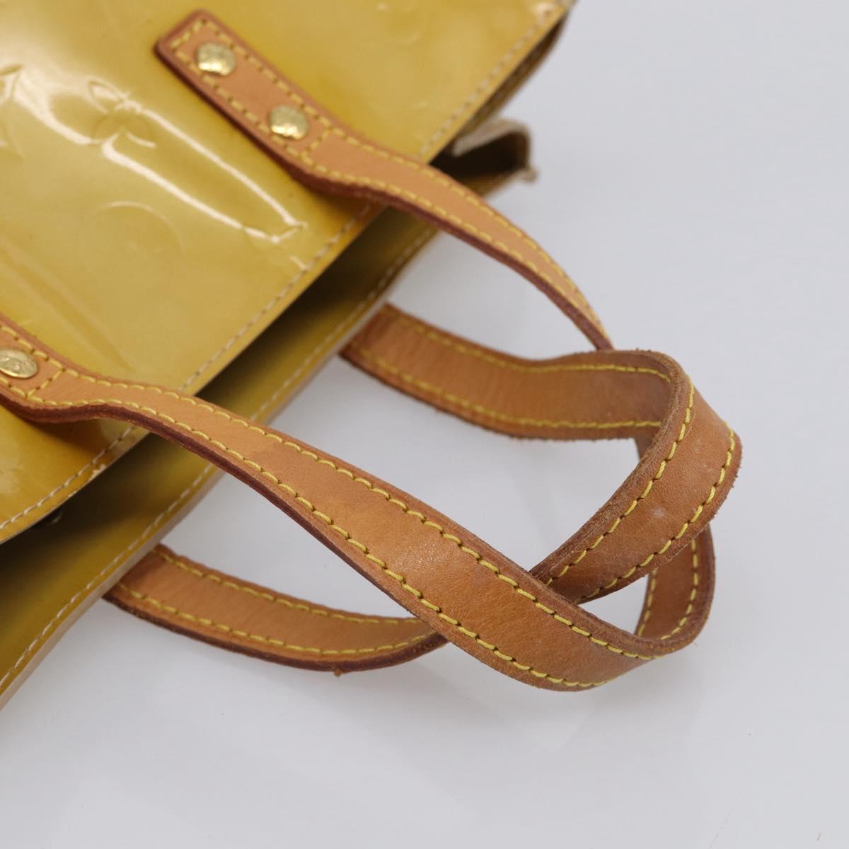 LOUIS VUITTON Monogram Vernis Reade PM Hand Bag Beige M91144 LV Auth ep16993