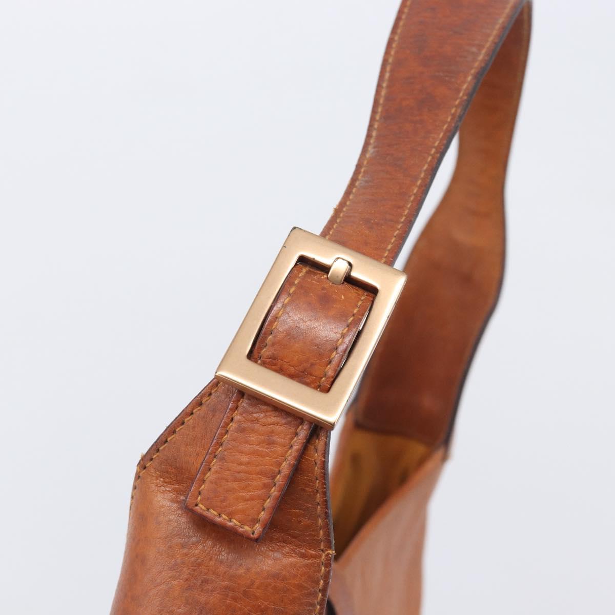GUCCI Jackie Hand Bag Leather Brown Gold Tone 00963 Auth ep16998