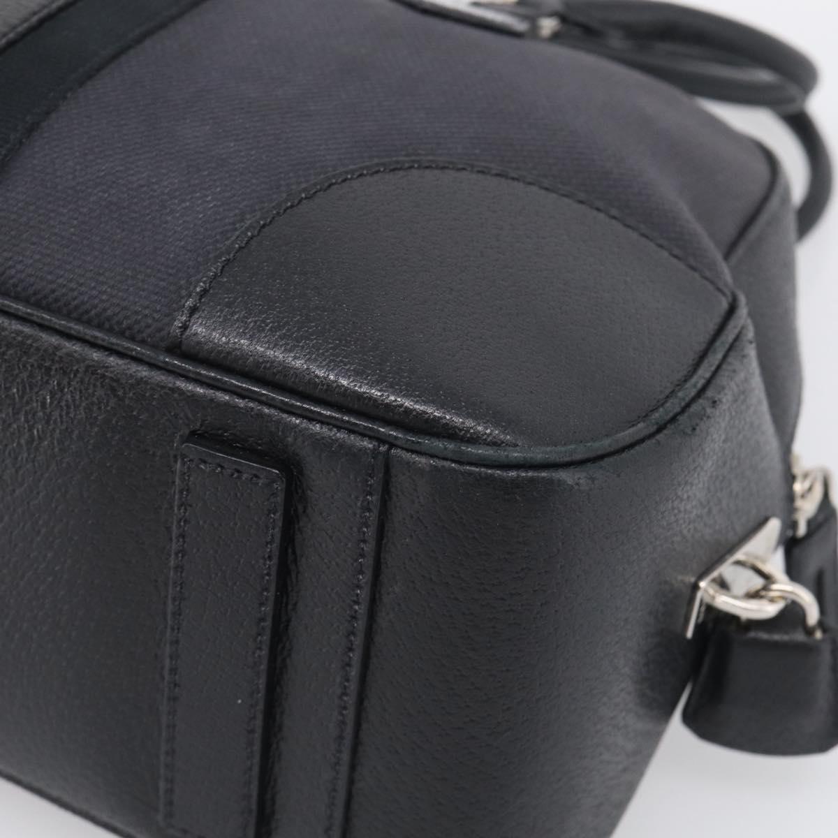 PRADA Hand Bag Canvas Black Silver Auth ep17002
