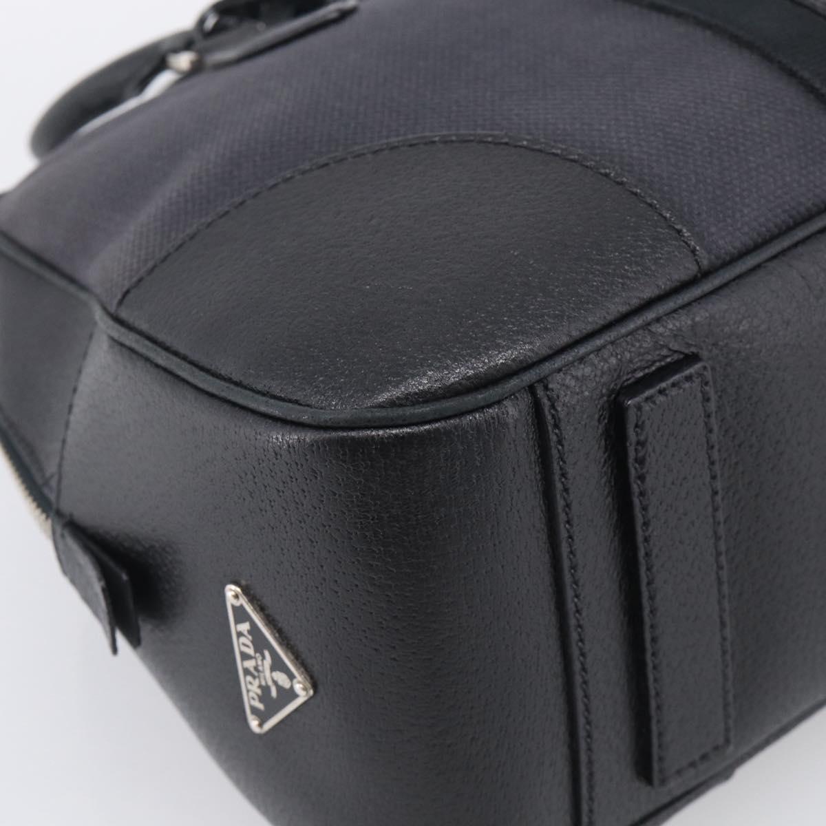 PRADA Hand Bag Canvas Black Silver Auth ep17002