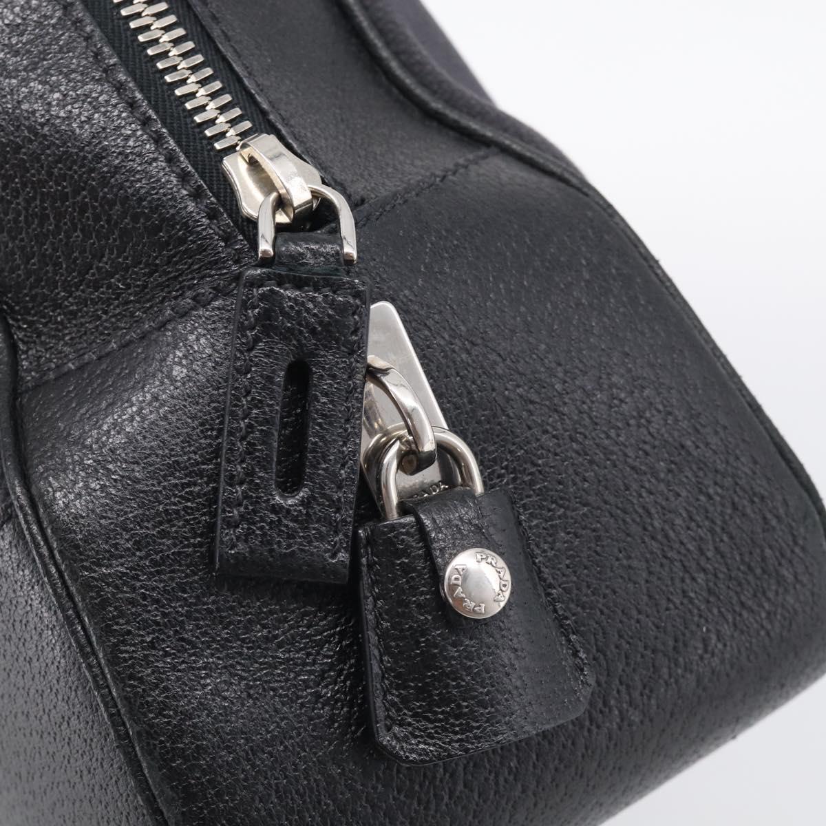 PRADA Hand Bag Canvas Black Silver Auth ep17002