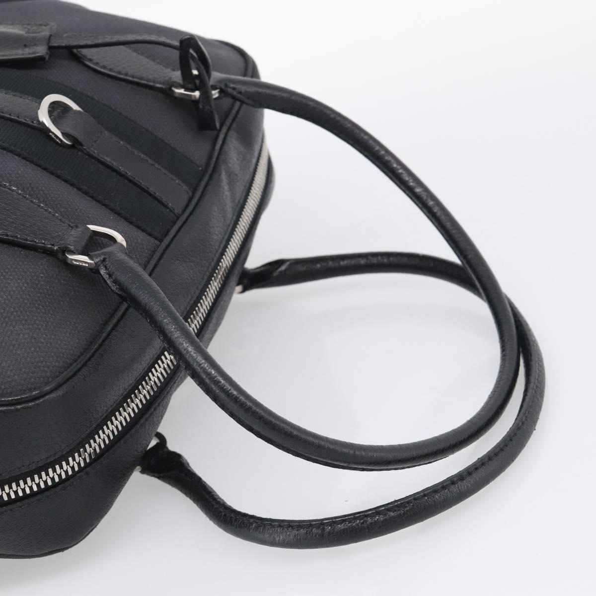 PRADA Hand Bag Canvas Black Silver Auth ep17002
