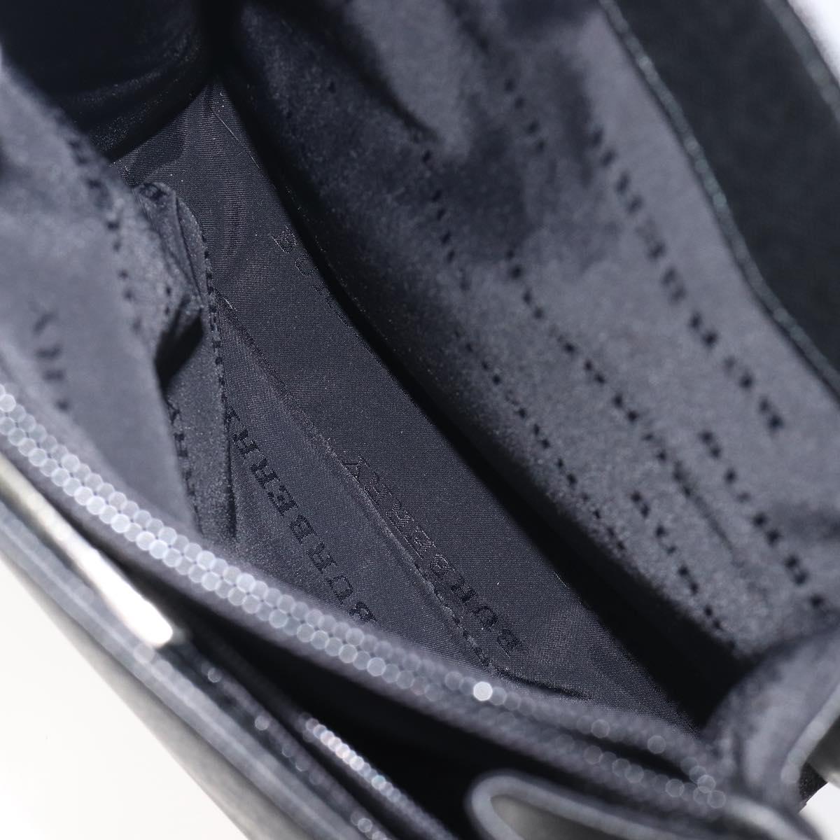 BURBERRY Hand Bag Leather Black Silver Auth ep17006