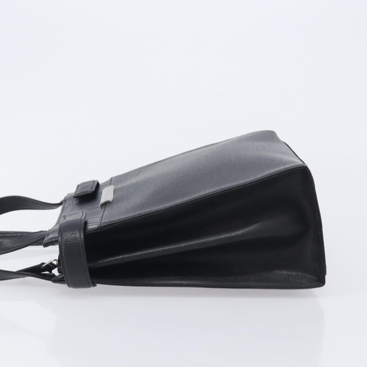 BURBERRY Hand Bag Leather Black Silver Auth ep17006