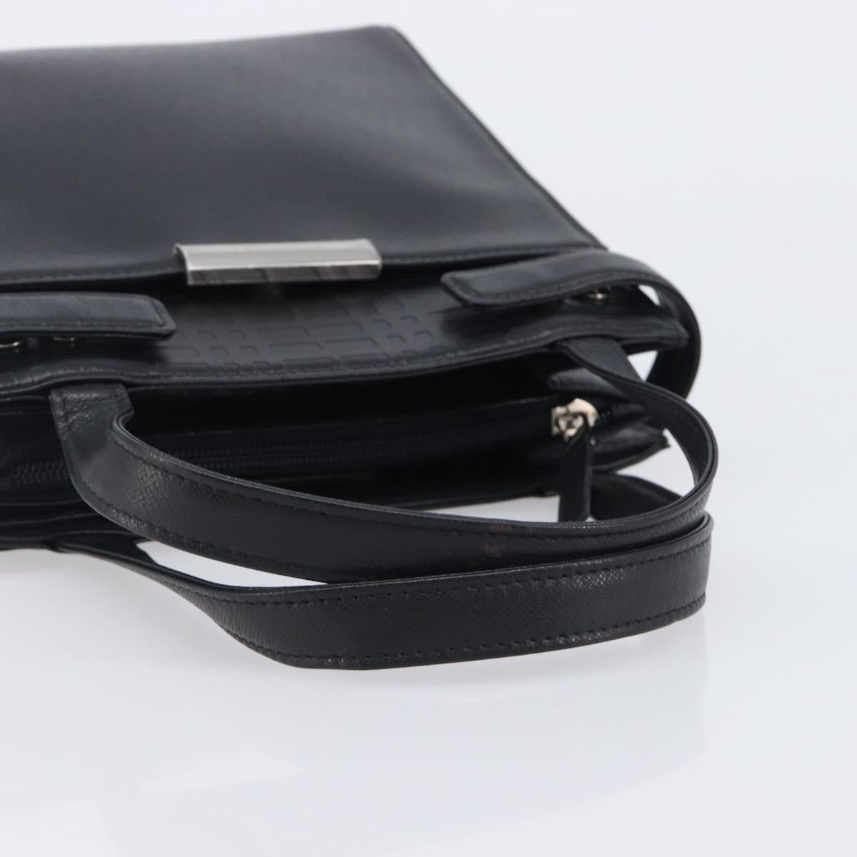 BURBERRY Hand Bag Leather Black Silver Auth ep17006